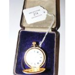 An 18ct gold lady's full hunter pocket watch