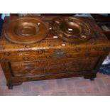 Carved camphorwood chest - 100cm
