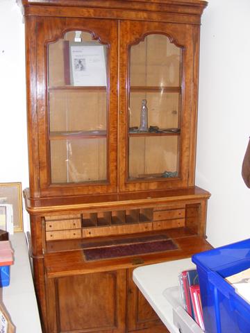 Victorian mahogany secretaire bookcase with fitted