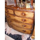 A 19th century mahogany bow front chest of drawers