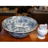 Early Chinese blue and white bowl - 32cm diameter,