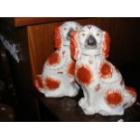 Pair of 36cm high Staffordshire Dog ornaments