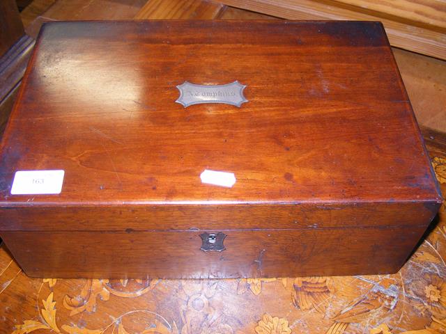 A 19th century jewellery box with fitted interior