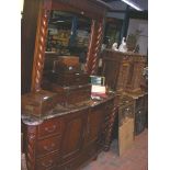 Victorian style mahogany dressing unit with mirror