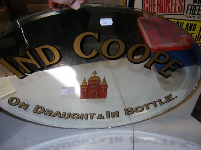 An original Ind Coope oval advertising mirror - 60