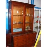 Victorian bookcase with glazed upper section and e