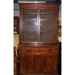 A 19th century mahogany secretaire bookcase with f