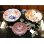 Satsuma bowl, together with Imari bowl and orienta