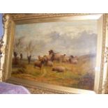 REGINALD CLEEVE - oil on canvas of country sheep s