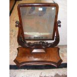 A large 19th century mahogany toilet mirror with s