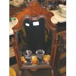 A Queen Anne style walnut toilet mirror