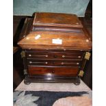 A 19th century rosewood two door jewellery cabinet