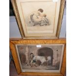 Antique coloured engraving "The Keeper's Pony", to