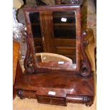 Victorian mahogany toilet mirror