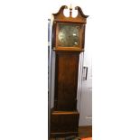 A 19th century oak Grandfather clock with brass di