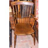 A country spindle back armchair