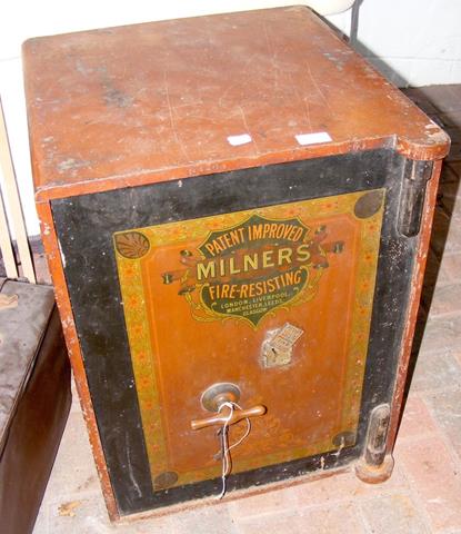 A Milners' steel office safe