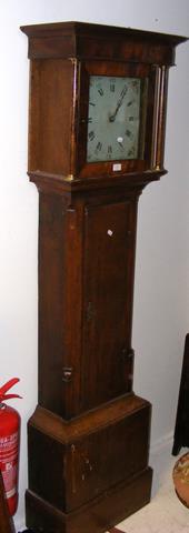 A 19th century oak cased thirty hour Grandfather c