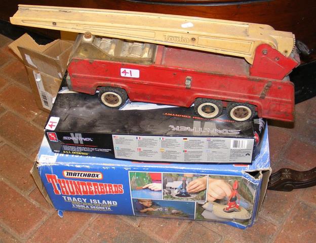 An old Tonka Toy, boxed Thunderbirds, etc.