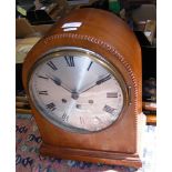 Large chiming mantel clock with silver dial - 36cm