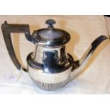 A Dutch silver half fluted coffee pot - 14oz