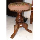 Antique revolving piano stool