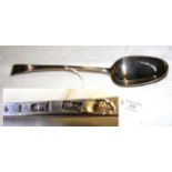 Early George III silver basting spoon with Old Eng