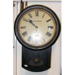 A Victorian Isle of Wight drop dial wall clock wit
