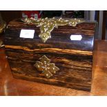 An antique coromandel dome top stationery box with