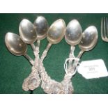 The matching set of six sterling silver teaspoons - 4oz