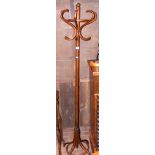 A Bentwood style hat and coat stand