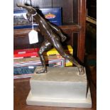 A 36cm high spelter figure of man