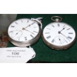 A gent's silver cased pocket watch, together with