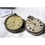 A gent's silver cased pocket watch and one other