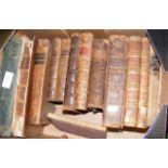 Various leather bound volumes, including "Paley's