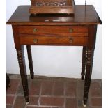 A mahogany side table with two drawers to the fron