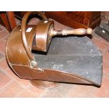 Victorian copper coal scuttle with shovel