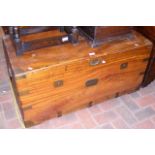 Antique camphorwood chest with sunken handles