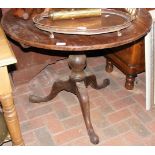 Antique circular mahogany tripod table