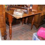 Antique drop-leaf table on turned supports