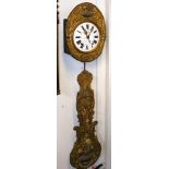 A French comptoise clock with decorative pendulum