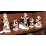 Five Hummel figures