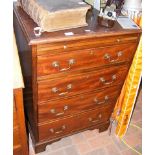 A mahogany four drawer chest