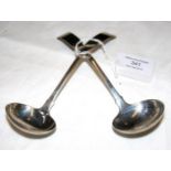Pair of Scottish provincial silver toddy ladles wi
