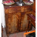 A Regency mahogany side cupboard with two drawers