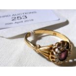 Amethyst and diamond ring in 18ct gold setting