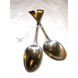 Pair of Scottish provincial silver tablespoons wit