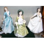 Royal Doulton figure "Sandra", together with two o