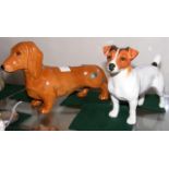 A Beswick dog, Jack Russell Terrier, together with