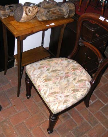 An Edwardian table, together with a side chair